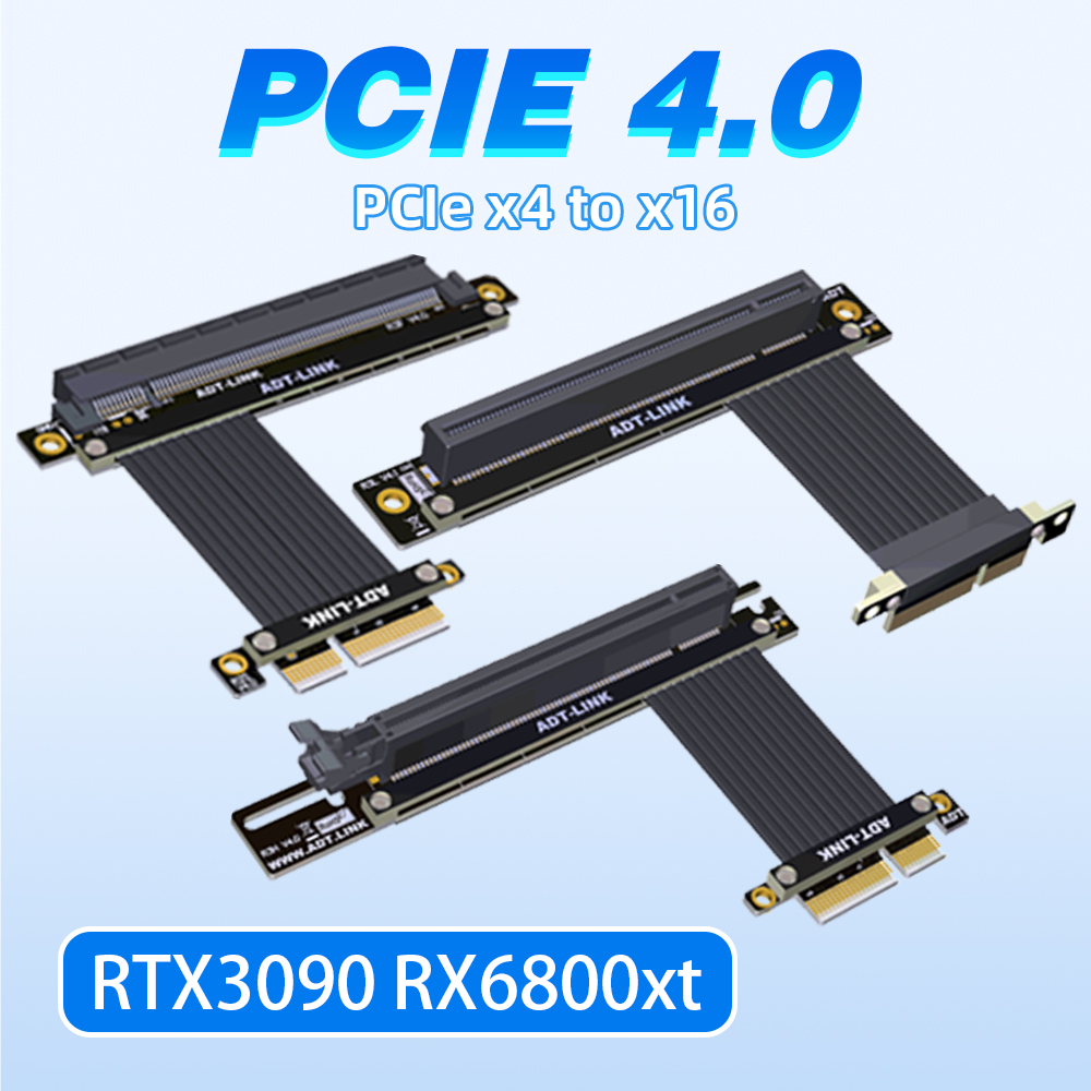 Pcie 4.0 X16 Riser Cable 90 Degree - Tunggal Ganda 90 Derajat Sudut Kanan