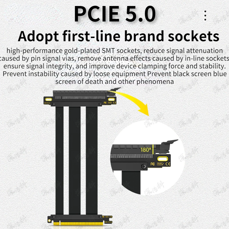 Kabel Riser PCIE 5.0 x16, Sang - Pcie 4.0 X16 Riser Cable 90 Degree ulasan dan harga
